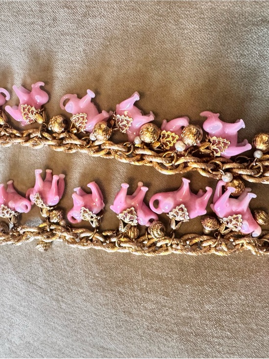 Napier Jewelry - Napier sought after Pink Elephant Charm Chain bracelet bundle of 2 READ NOTES